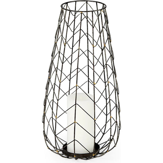 Petiole Candle Holder by Mercana in antiqued gold. Made from metal in a eclectic & global style.