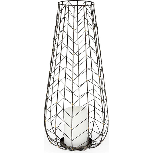 Petiole Candle Holder by Mercana in antiqued gold. Made from metal in a eclectic & global style.