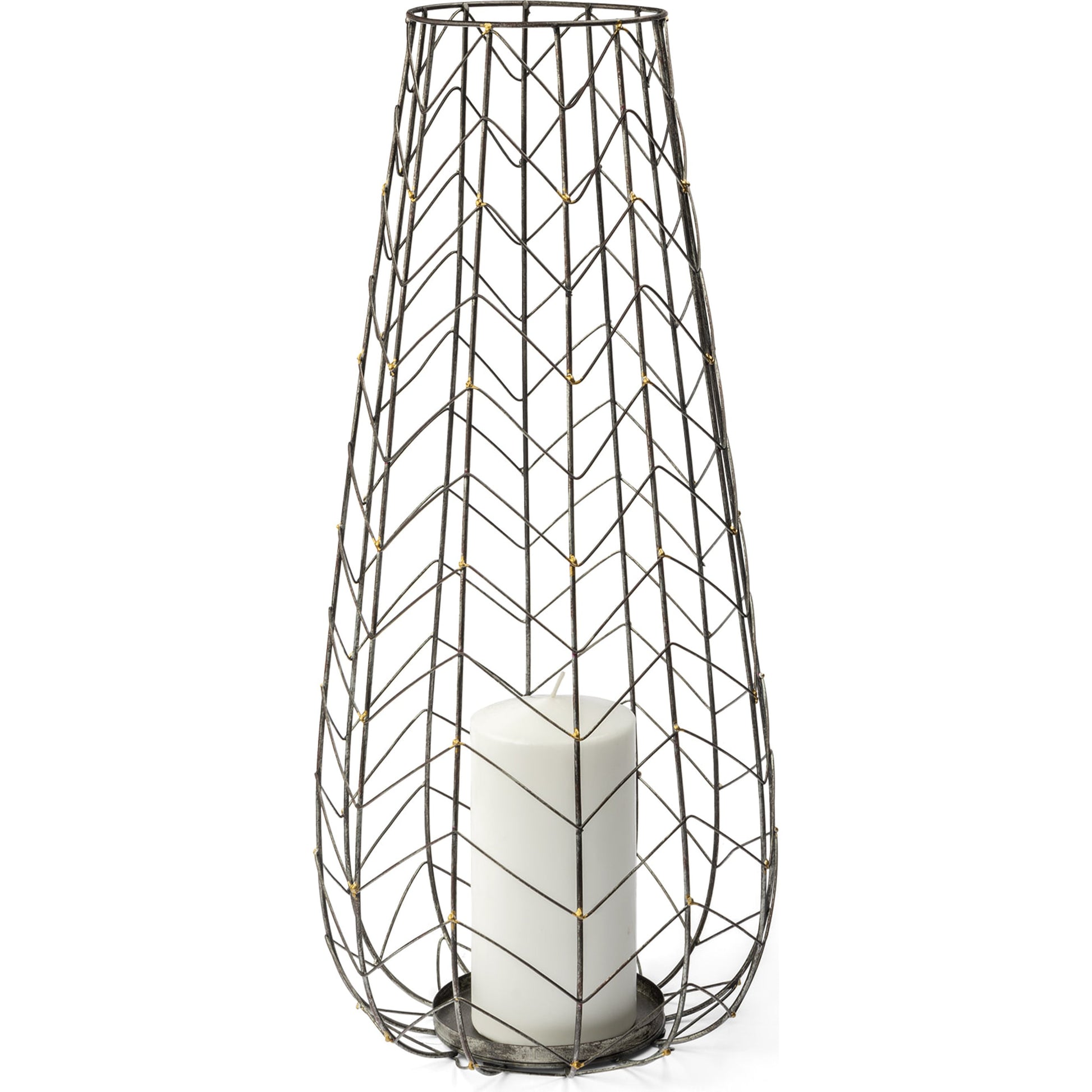 Petiole Candle Holder by Mercana in antiqued gold. Made from metal in a eclectic & global style.