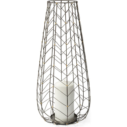 Petiole Candle Holder by Mercana in antiqued gold. Made from metal in a eclectic & global style.