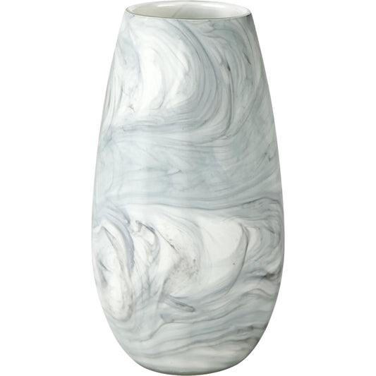Volta Glass Abstract Pattern Vase by Mercana in off white, gray. Made from ceramic in a modern style.