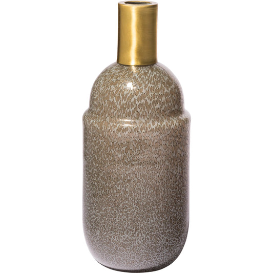 Toba II Spotted Gourd Style Vase by Mercana in antique gold. Made from glass in a eclectic & global style.