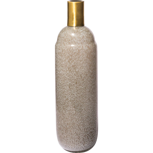 Toba II Spotted Gourd Style Vase by Mercana in antique gold. Made from glass in a eclectic & global style.