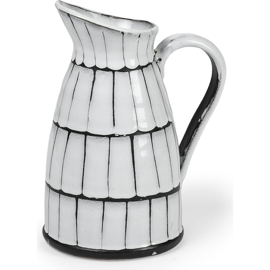 Lome Jug by Mercana in black, white. Made from ceramic in a cottage & farmhouse style.