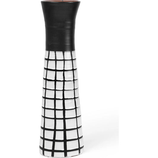 Luanda Vase by Mercana in black, white. Made from ceramic in a eclectic & global style.