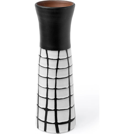 Luanda Vase by Mercana in black, white. Made from ceramic in a eclectic & global style.
