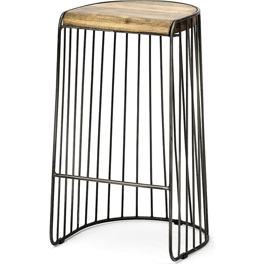 Seagram Wood Seat Bar Stool by Mercana in natural. Made from unique in a modern style.