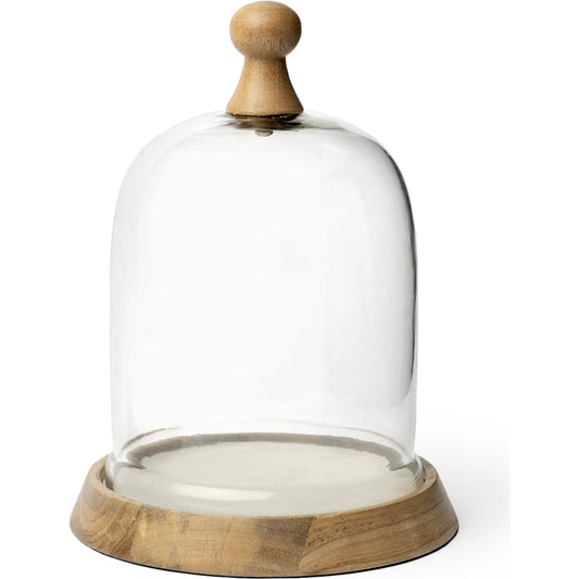 Campana I Wooden Marble Base Cloche by Mercana in light natural brown. Made from wood, marble in a cottage & farmhouse style.