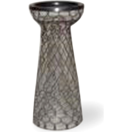 Shandra I Wire Snakeskin Pattern Table Candle Holder by Mercana in black, white. Made from ceramic in a eclectic & global style.