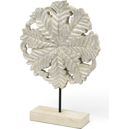 Kamara I Washed Wood W Silver Botanical Decorative Object by Mercana in metallic silver. Made from wood in a eclectic & global style.