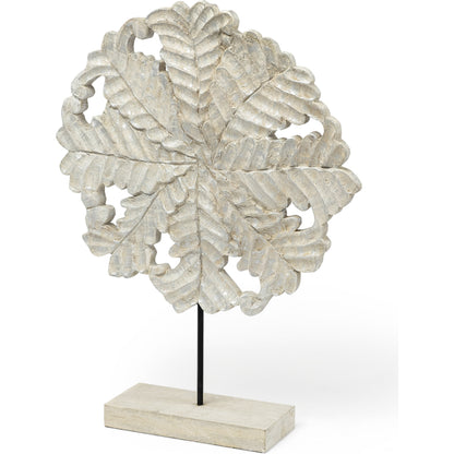 Kamara I Washed Wood W Silver Botanical Decorative Object by Mercana in metallic silver. Made from wood in a eclectic & global style.