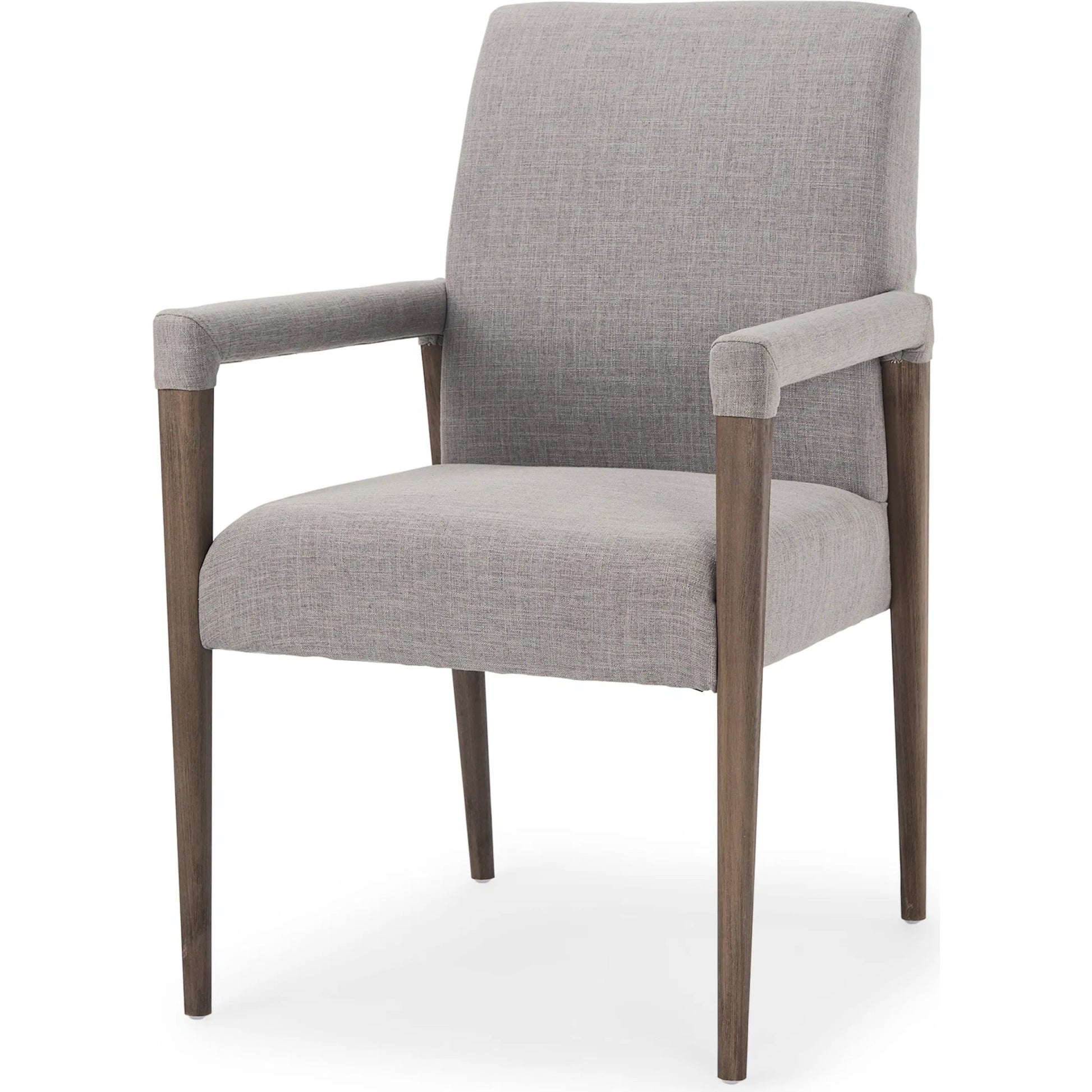Palisades Dining Chair by Mercana in cream, light brown. Made from wood, fabric in a modern style.