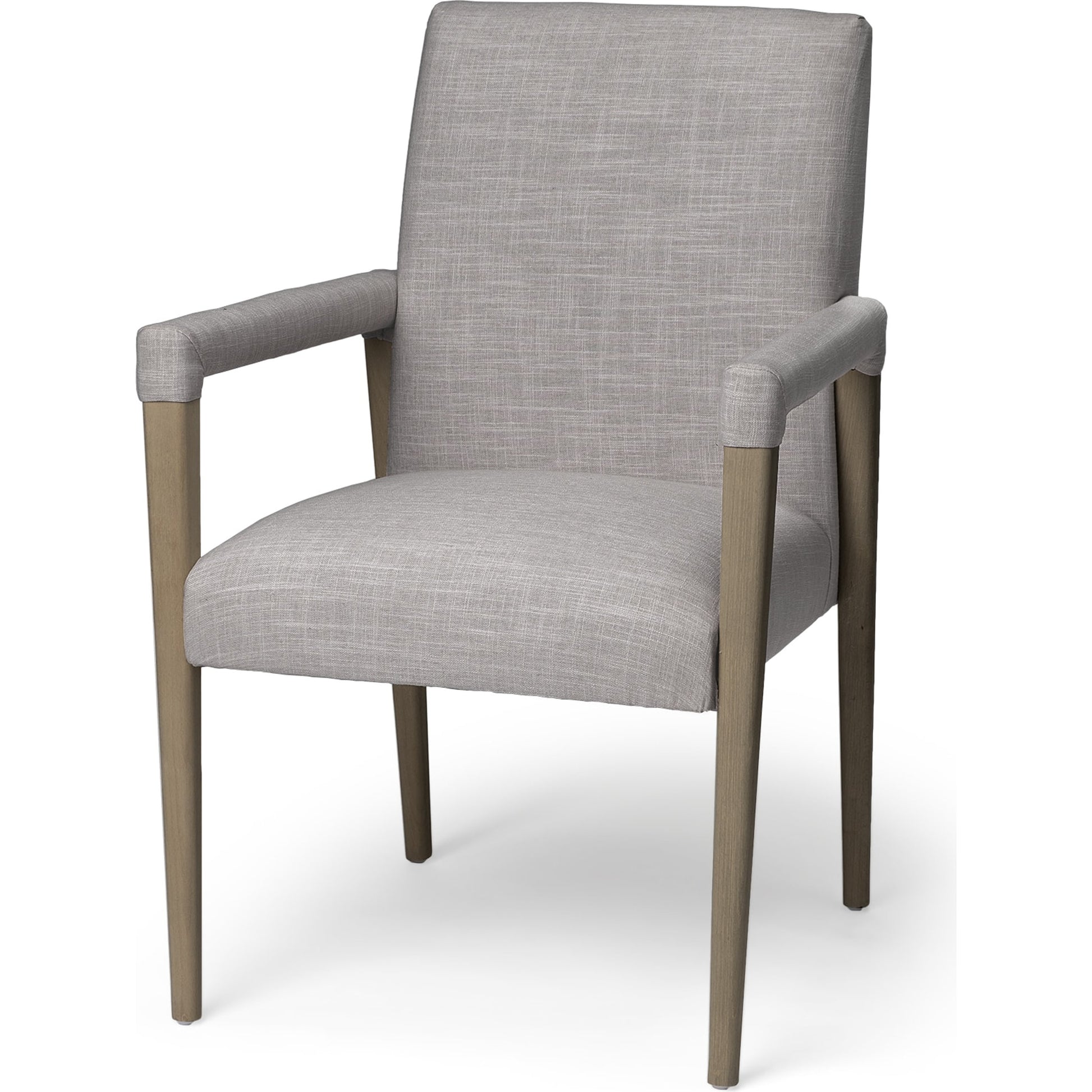 Palisades Dining Chair by Mercana in cream, light brown. Made from wood, fabric in a modern style.