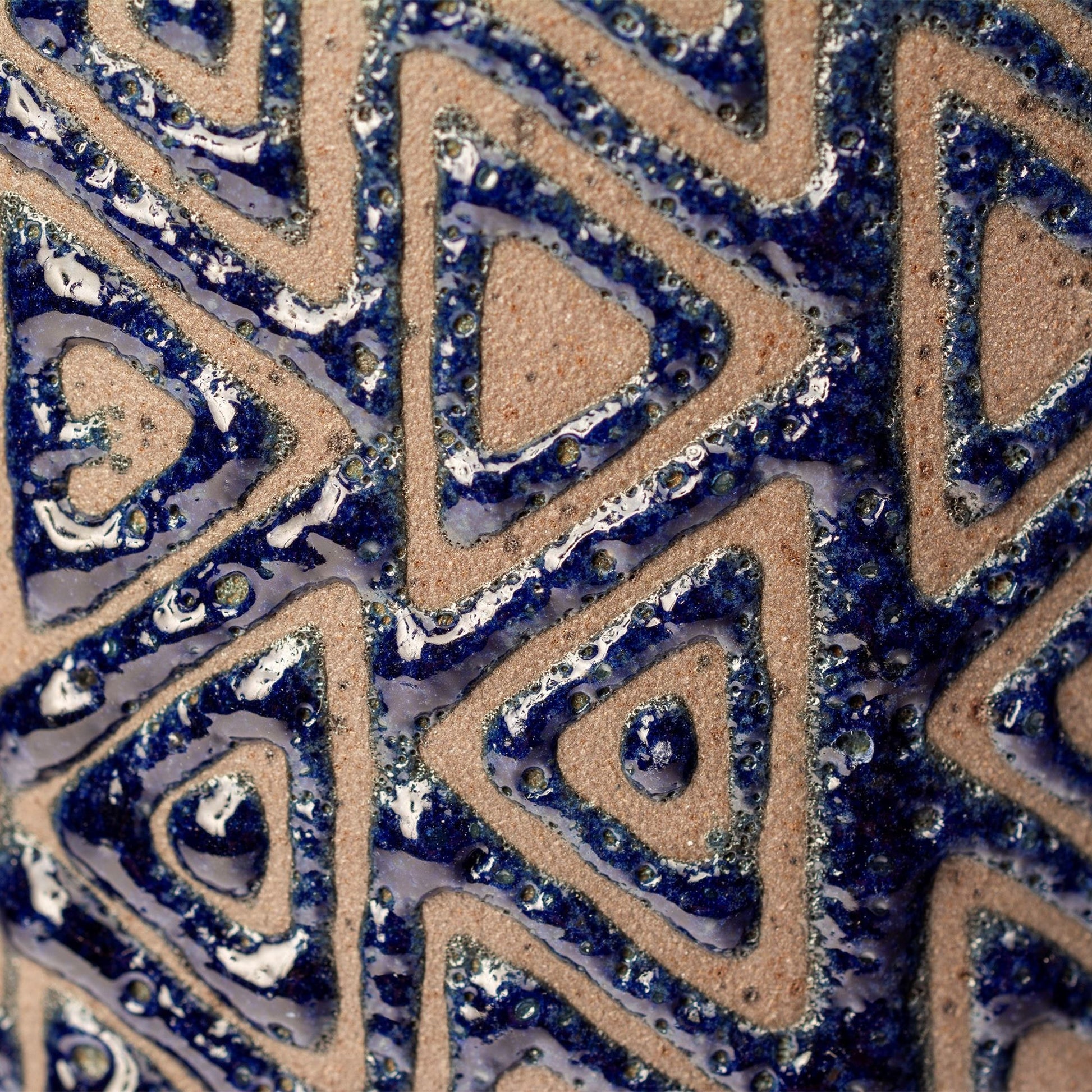 Sefina I Patterned Vase by Mercana in blue, brown. Made from ceramic in a eclectic & global style.