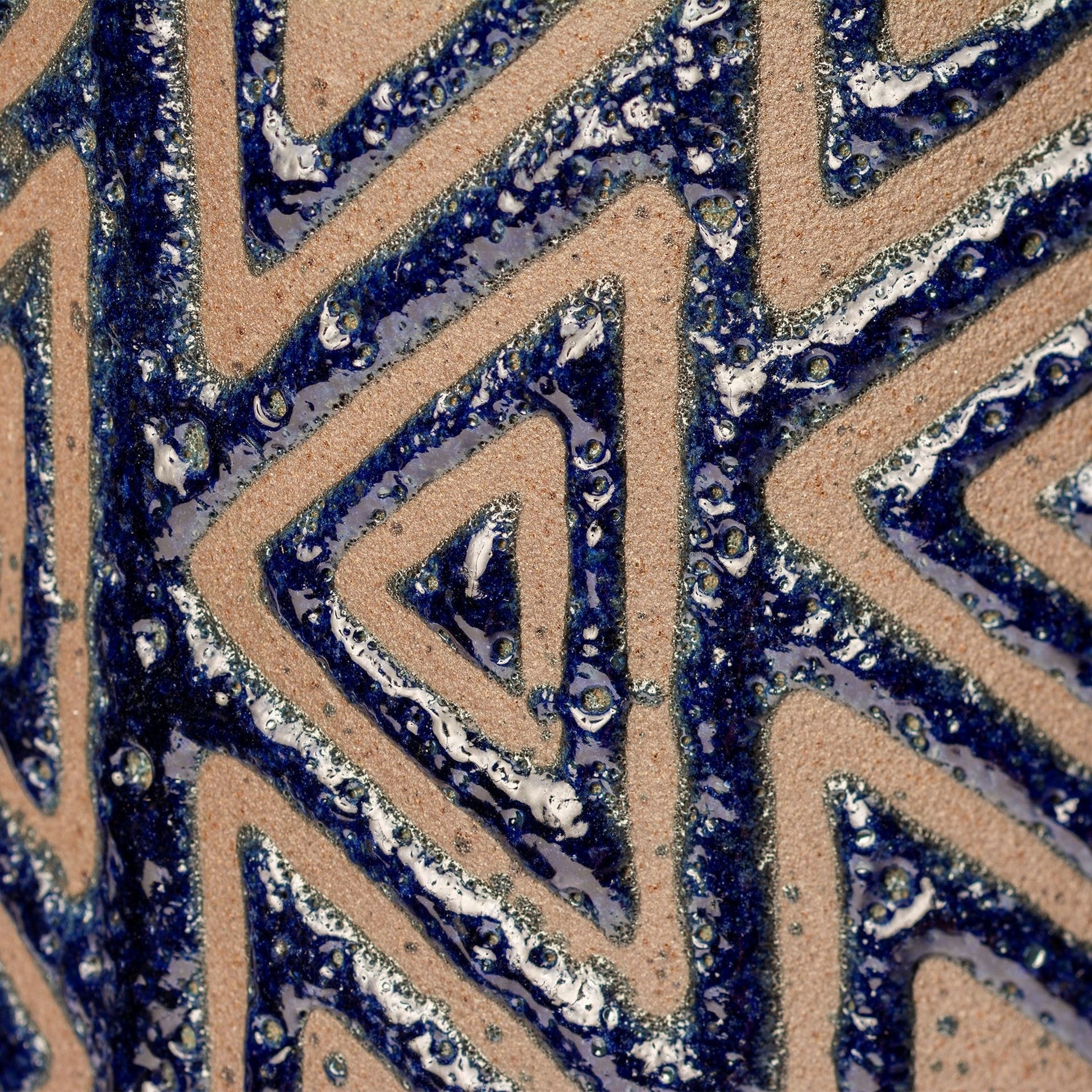 Sefina I Patterned Vase by Mercana in blue, brown. Made from ceramic in a eclectic & global style.