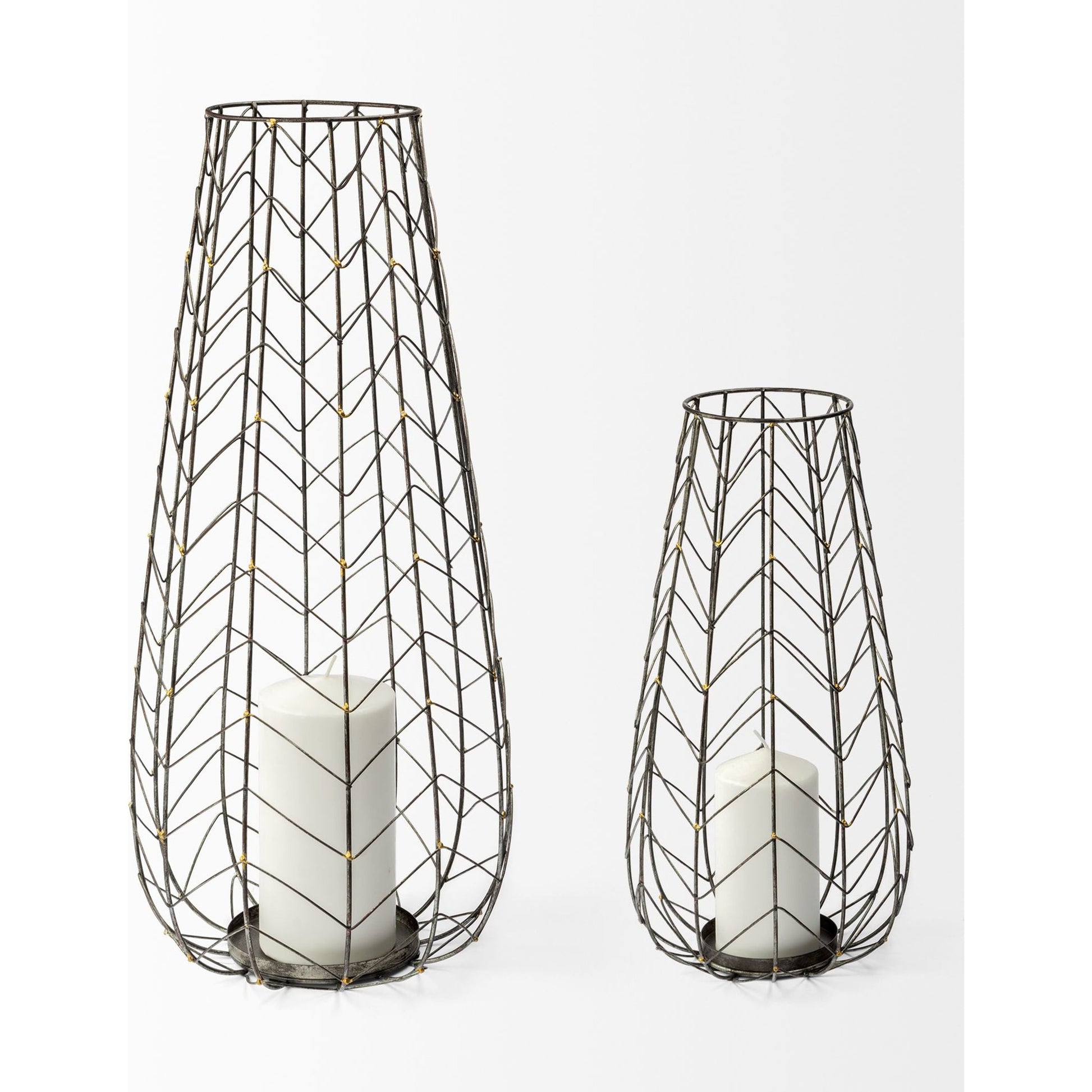 Petiole Candle Holder by Mercana in antiqued gold. Made from metal in a eclectic & global style.