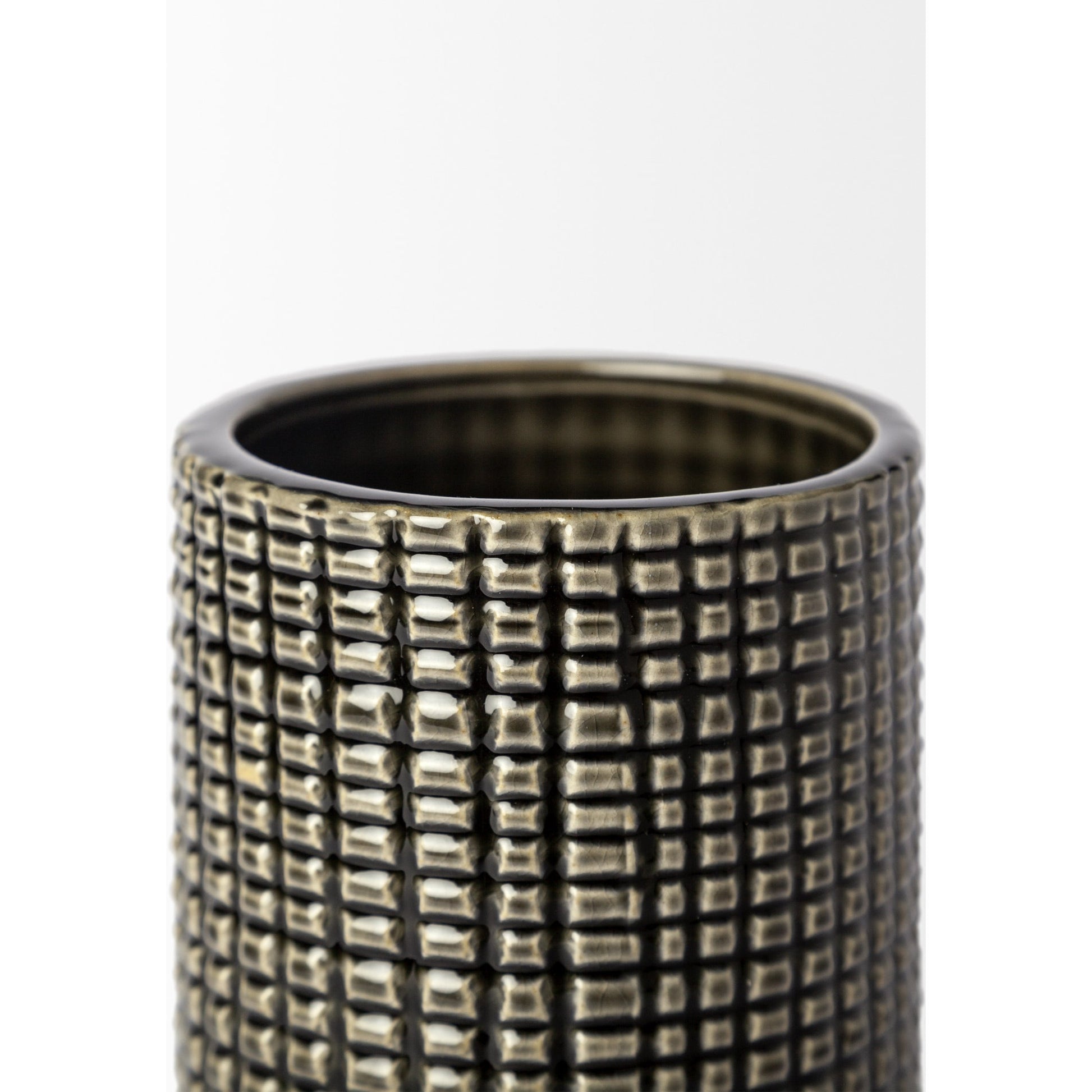 Kona II Vase by Mercana in black, gold. Made from ceramic in a eclectic & global style.