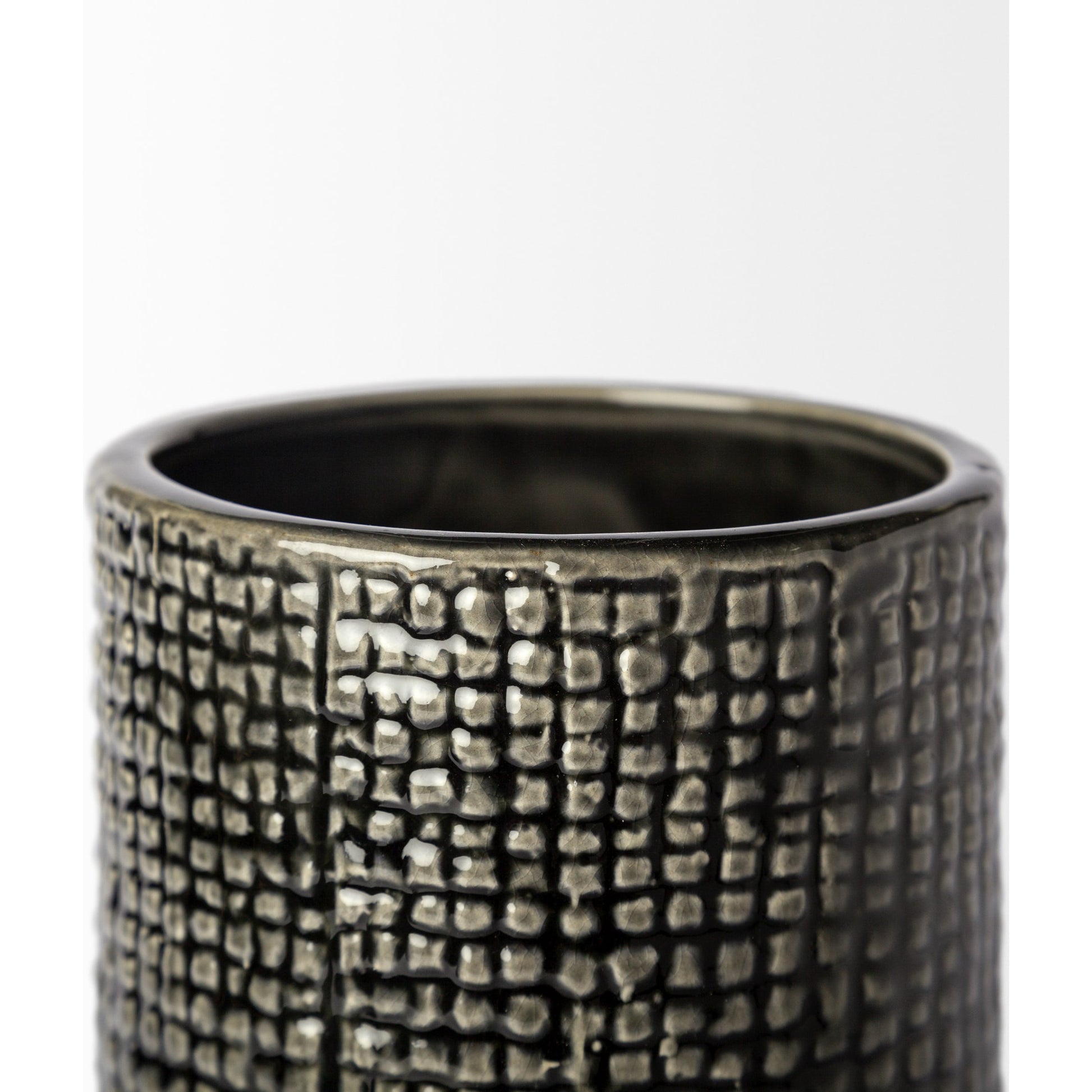 Kona II Vase by Mercana in black, gold. Made from ceramic in a eclectic & global style.