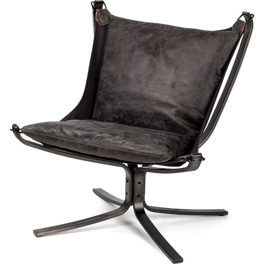 Colarado Leather Accent Chair by Mercana in black. Made from unique in a modern style.