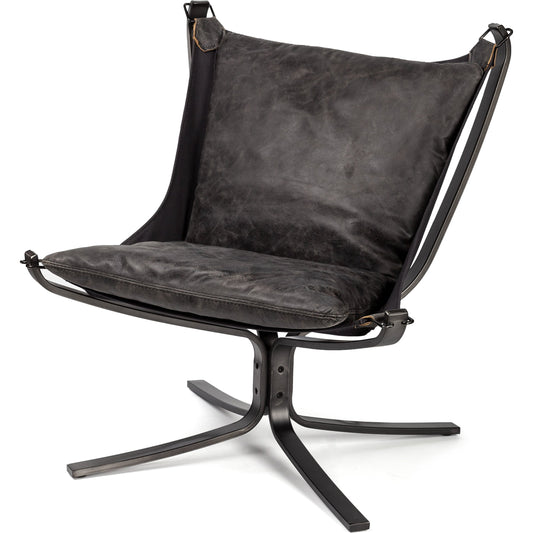 Colarado Leather Accent Chair by Mercana in black. Made from unique in a modern style.