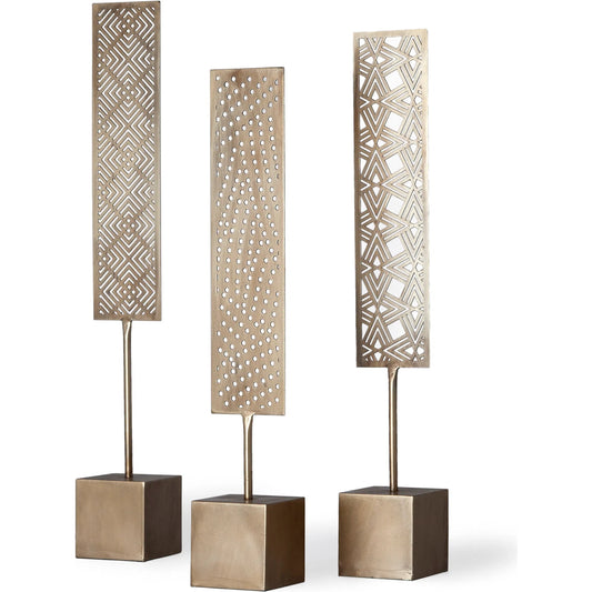 Arondale Cutout Decorative Objects Set of Three by Mercana in champagne. Made from unique in a eclectic & global style.