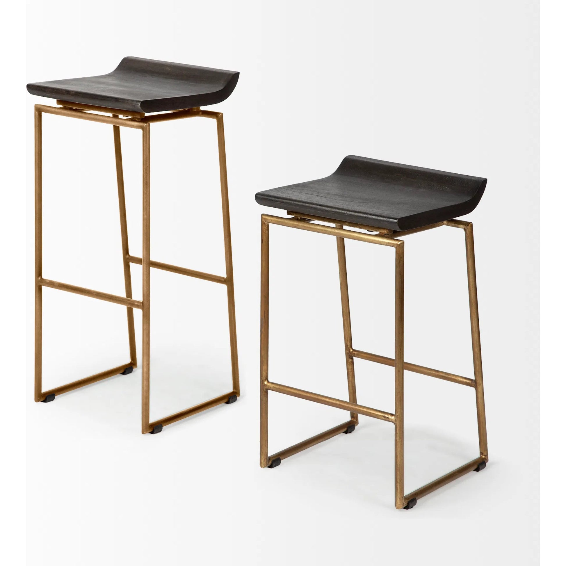 Givens Wood Seat Bar Stool by Mercana in dark brown. Made from unique in a modern style.