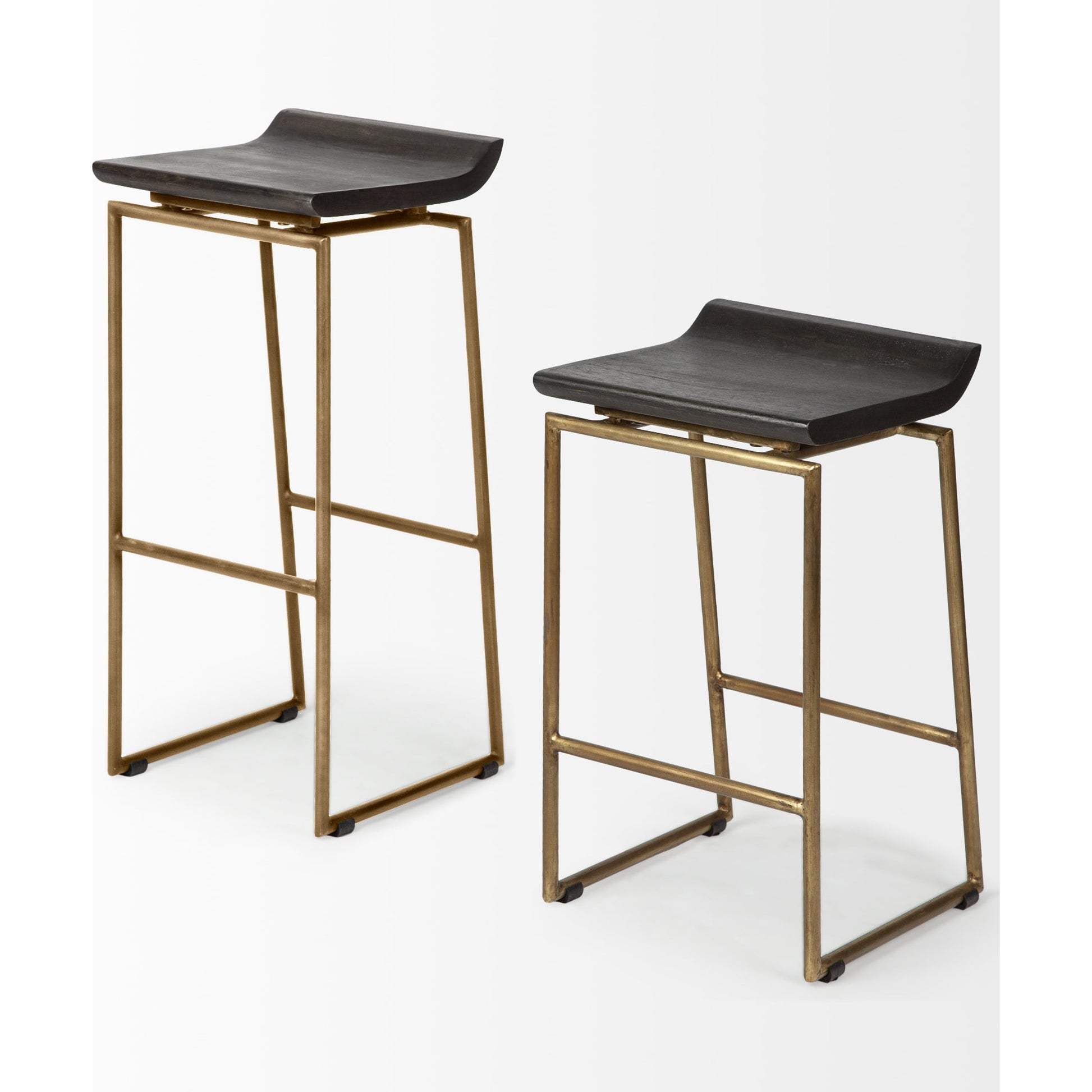 Givens Wood Seat Bar Stool by Mercana in dark brown. Made from unique in a modern style.