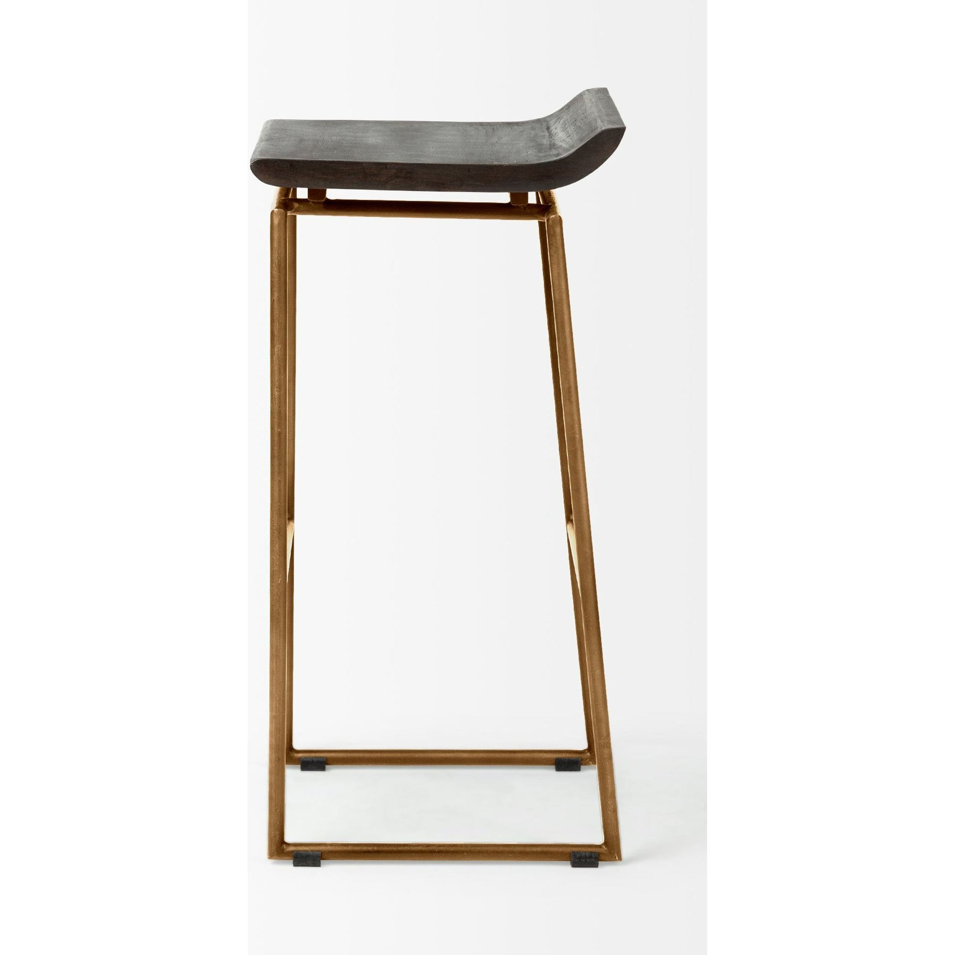 Givens Wood Seat Bar Stool by Mercana in dark brown. Made from unique in a modern style.