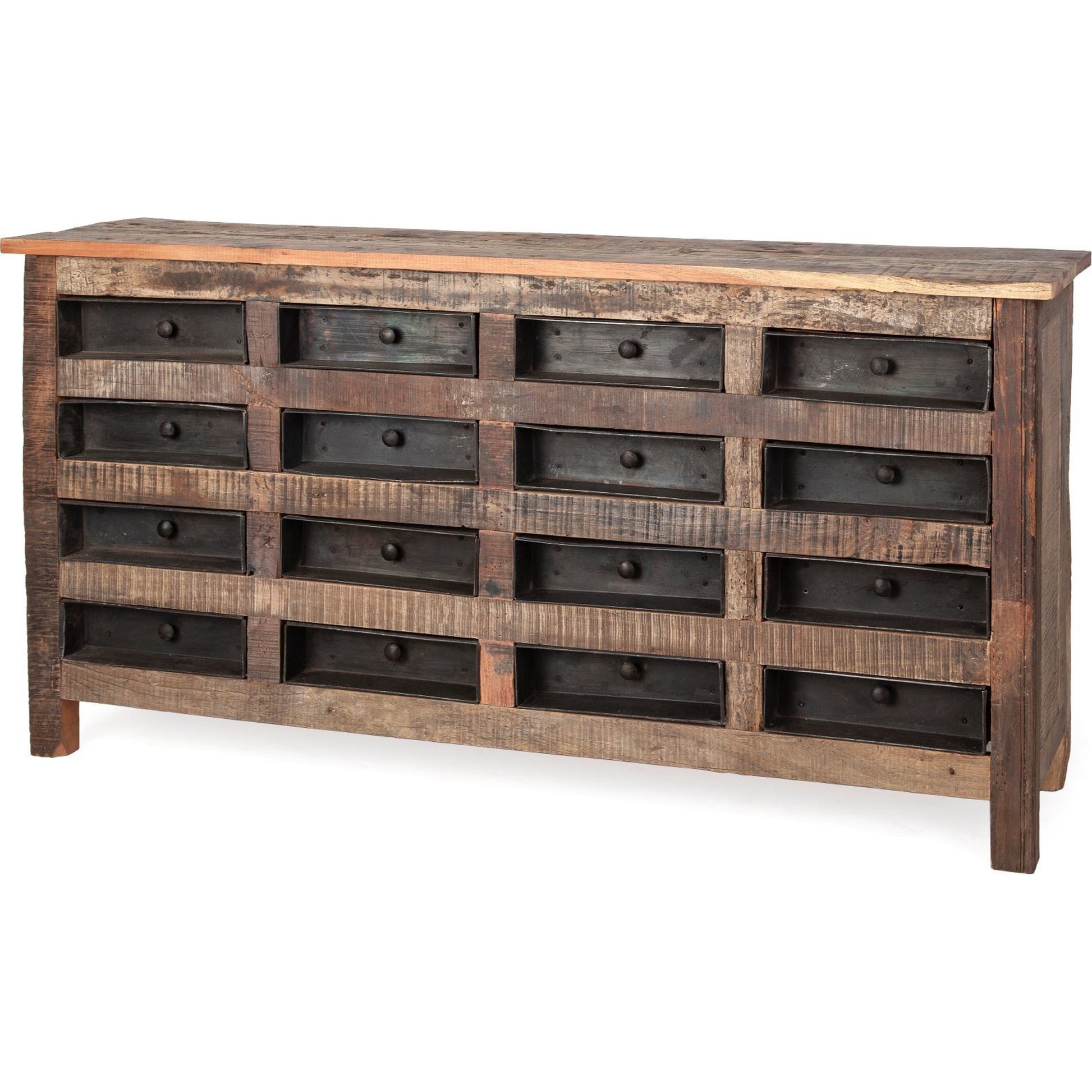 Wilton Sideboard by Mercana in brown. Made from hardwood in a rustic style.