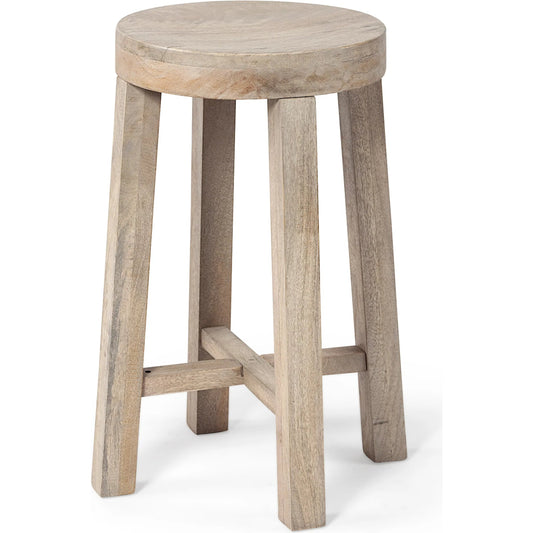 Brahma Wood Seat Bar/Counter Stool by Mercana in natural. Made from unique in a cottage & farmhouse style.
