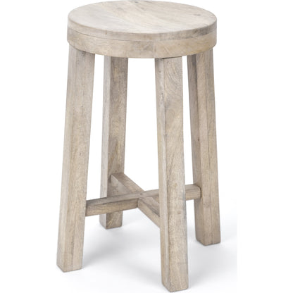 Brahma Wood Seat Counter Stool by Mercana in natural. Made from unique in a cottage & farmhouse style.