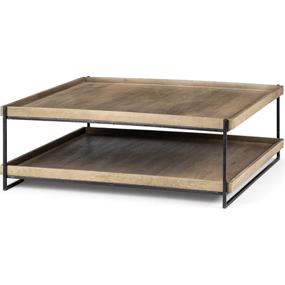 Trey Brown Coffee Table by Mercana in natural. Made from unique in a modern style.