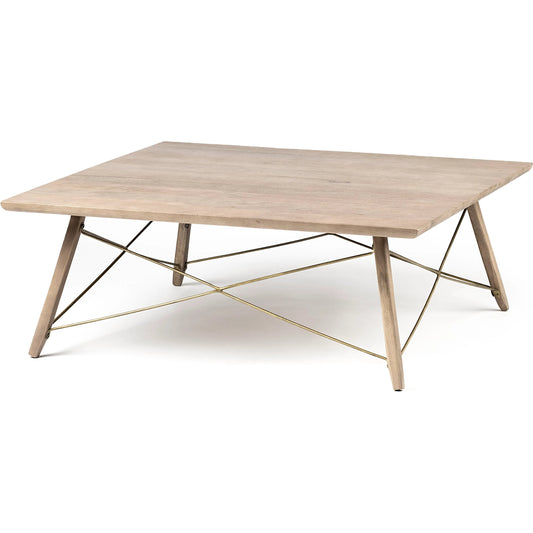 Kirby Coffee Table by Mercana in medium brown. Made from unique in a modern style.