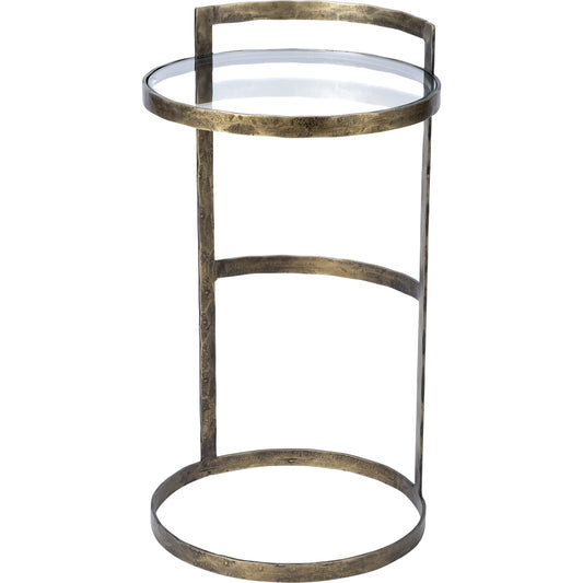 Reimer Accent Table by Mercana in antique gold. Made from glass, metal in a modern style.