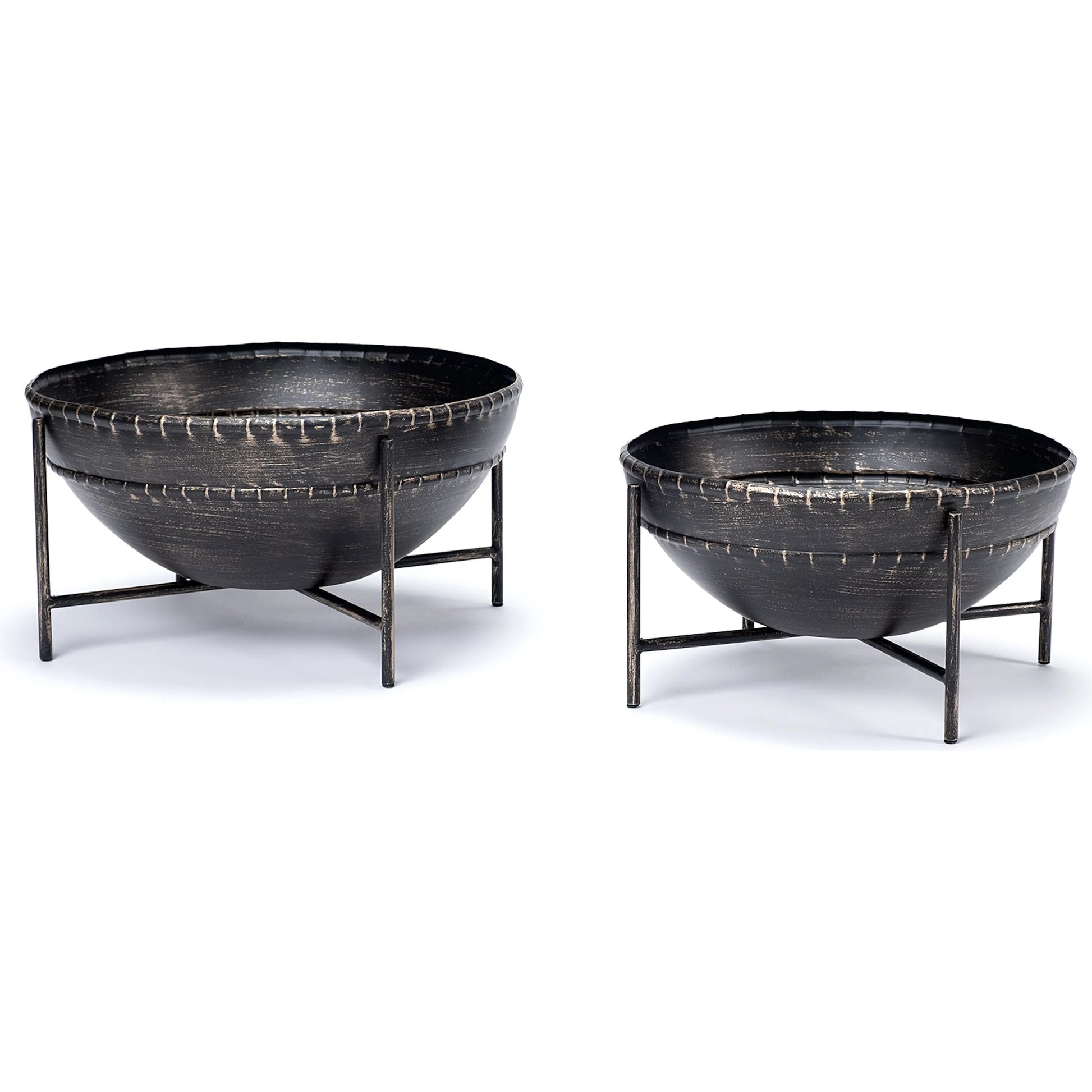 Cauldron Brown Bowls Set of Two by Mercana in rustic bronze. Made from metal in a eclectic & global style.
