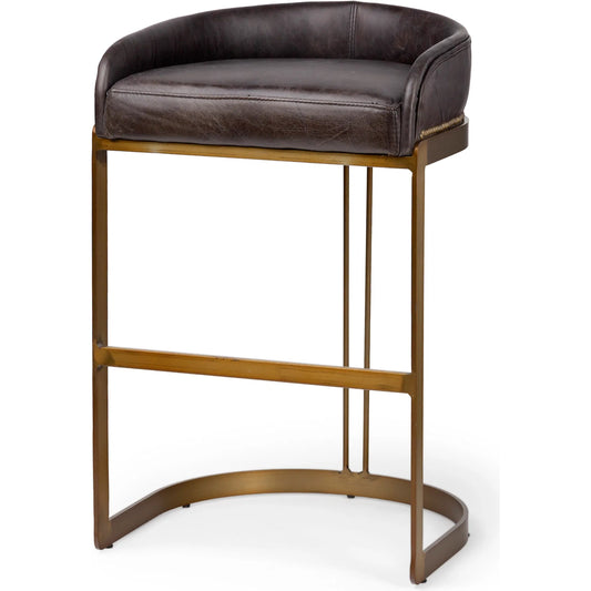 Hollyfield Leather Seat Bar/Counter Stool by Mercana. Made from unique in a modern style.