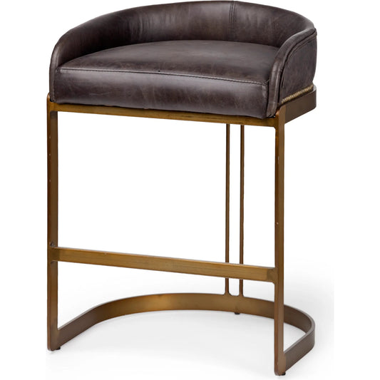 Hollyfield Leather Seat Bar/Counter Stool by Mercana. Made from unique in a modern style.