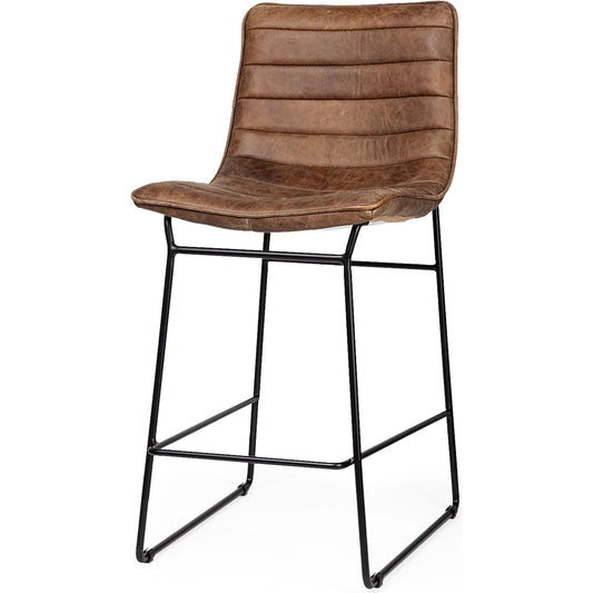 Meritt Leather Seat Bar/Counter Stool by Mercana. Made from unique in a modern style.