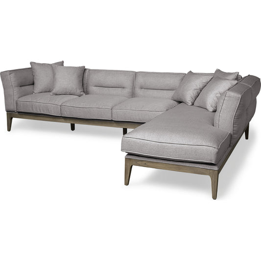 Denali Sofa by Mercana in cream, rustic brown. Made from wood, fabric in a modern style.