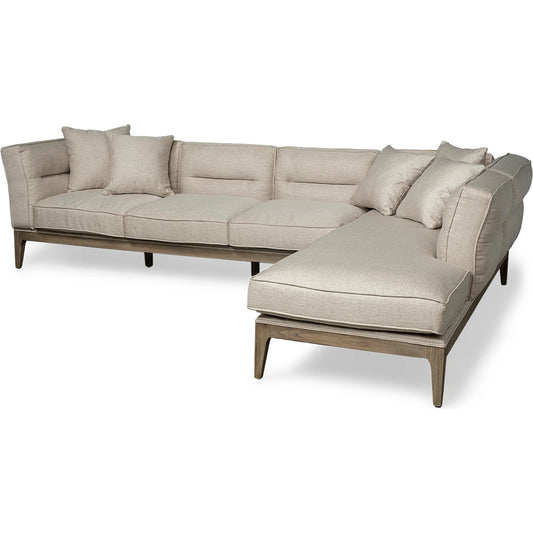 Denali Sofa by Mercana in cream, rustic brown. Made from wood, fabric in a modern style.