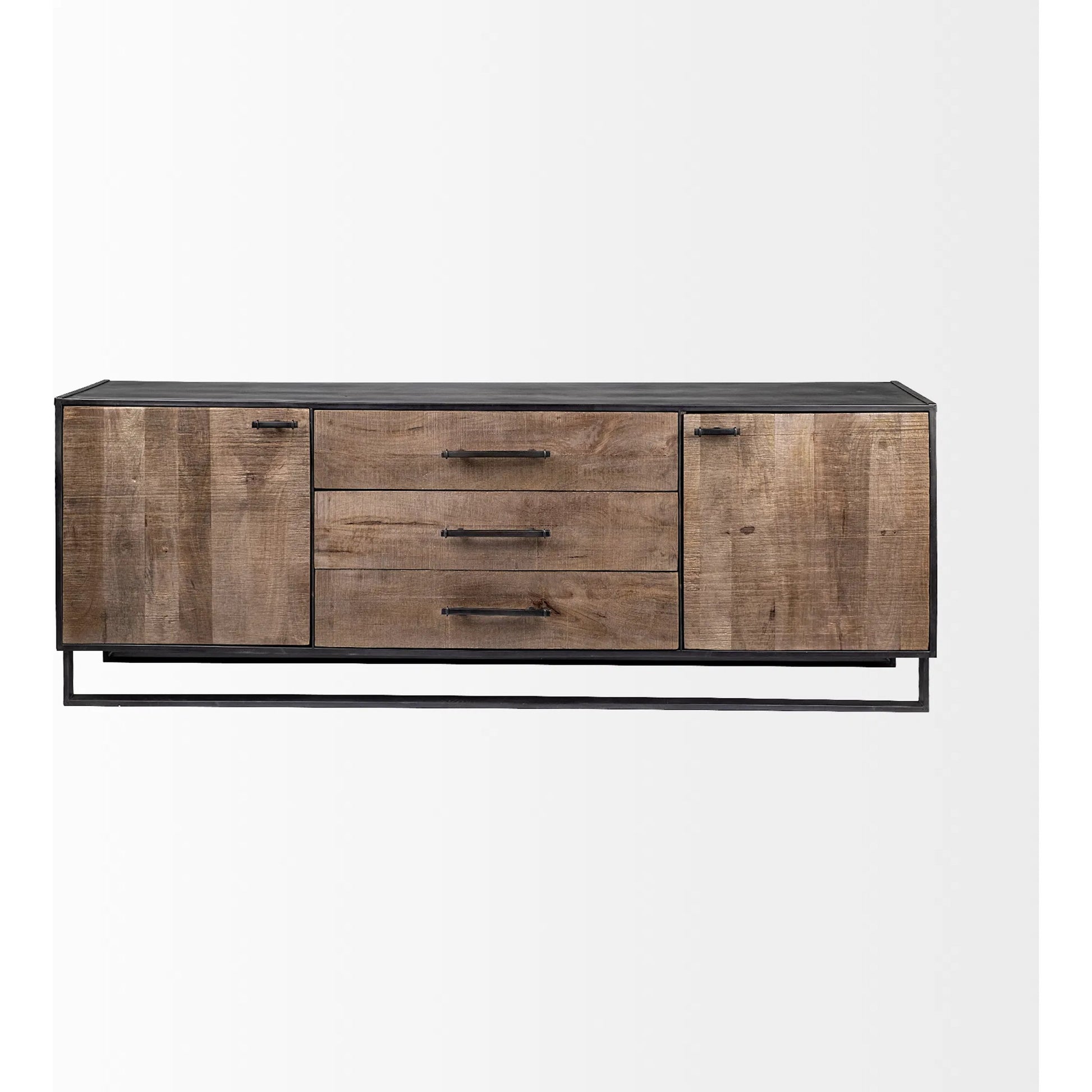 Alvin Sideboard by Mercana in medium brown. Made from mango wood in a modern style.