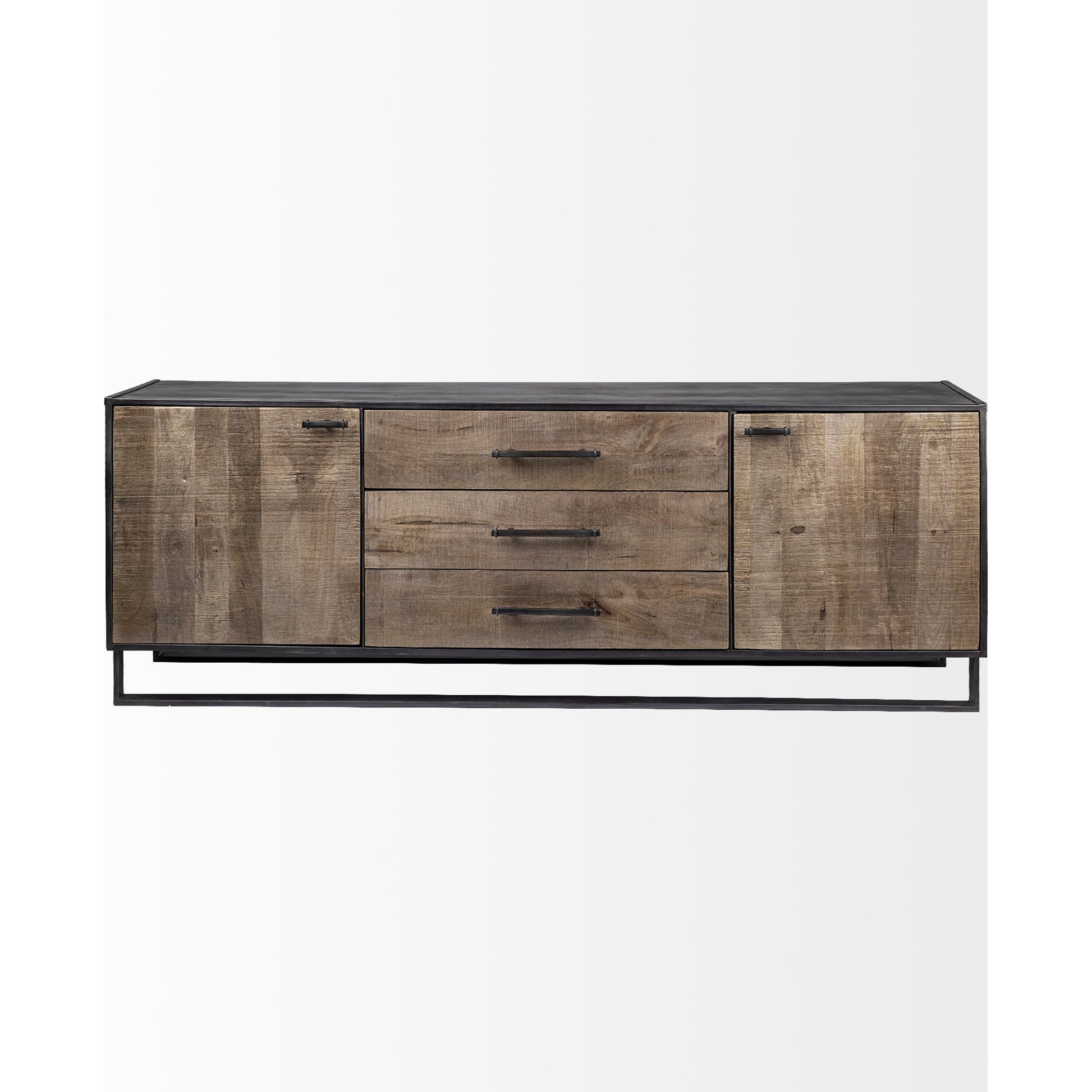 Alvin Sideboard by Mercana in medium brown. Made from mango wood in a modern style.