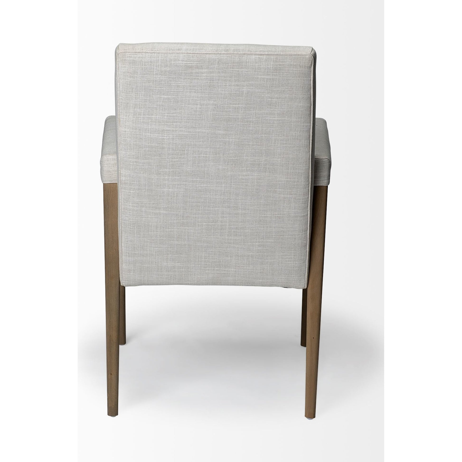 Palisades Dining Chair by Mercana in cream, light brown. Made from wood, fabric in a modern style.
