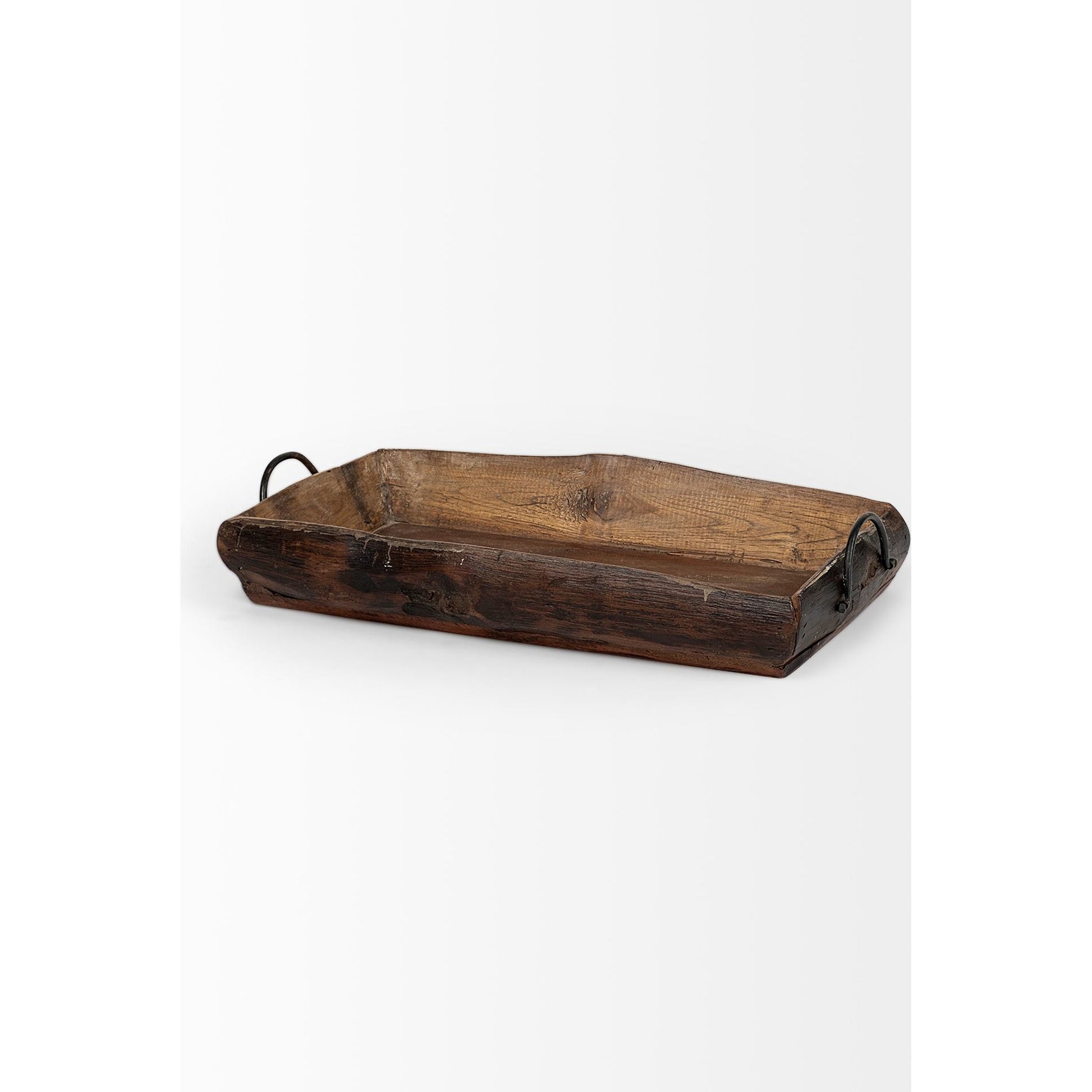 Durone Live Edge Serving Trays Set of Two by Mercana in brown. Made from wood in a rustic style.