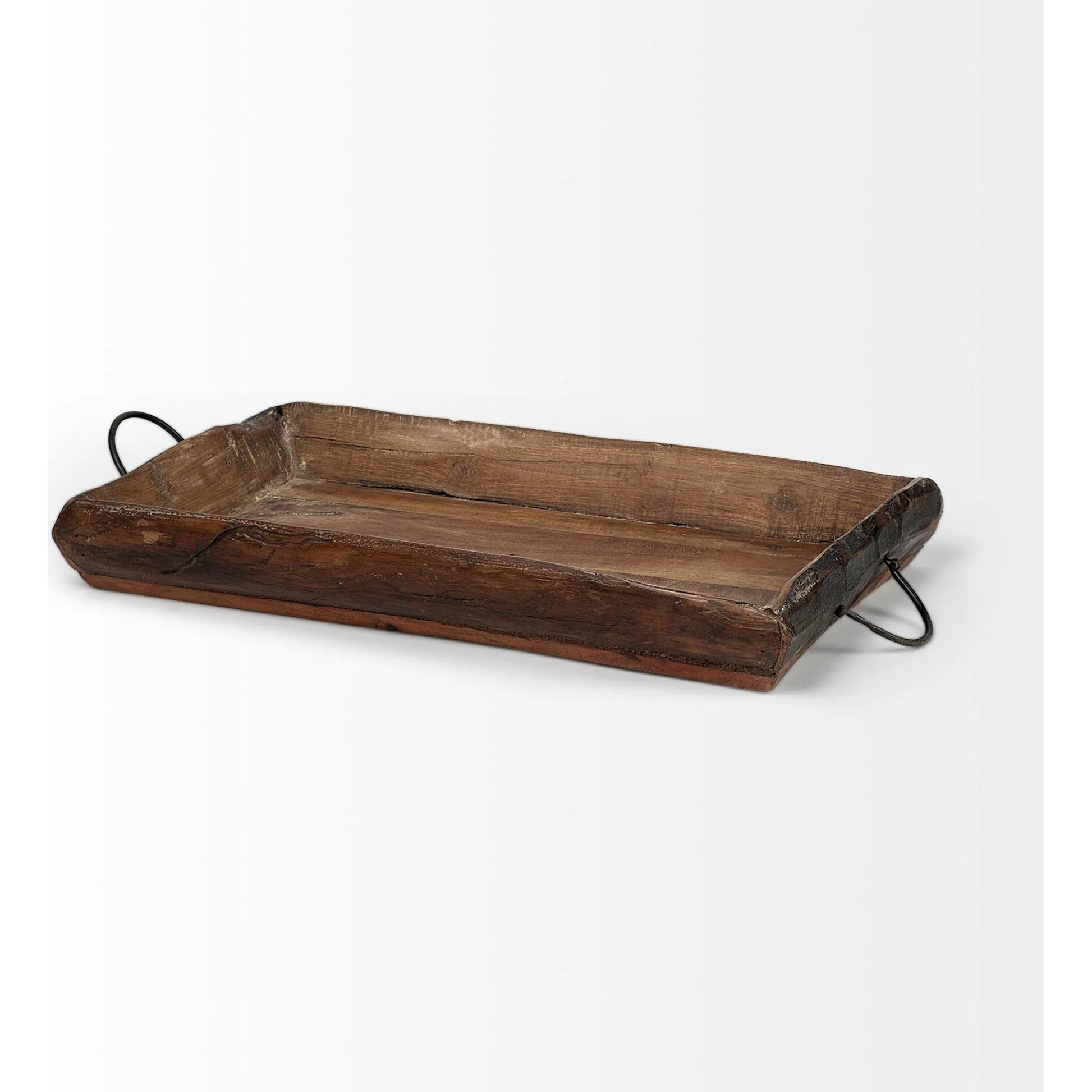 Durone Live Edge Serving Trays Set of Two by Mercana in brown. Made from wood in a rustic style.
