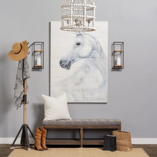 Lamda Coat Rack by Mercana in light, dark brown. Made from metal, wood in a modern style.