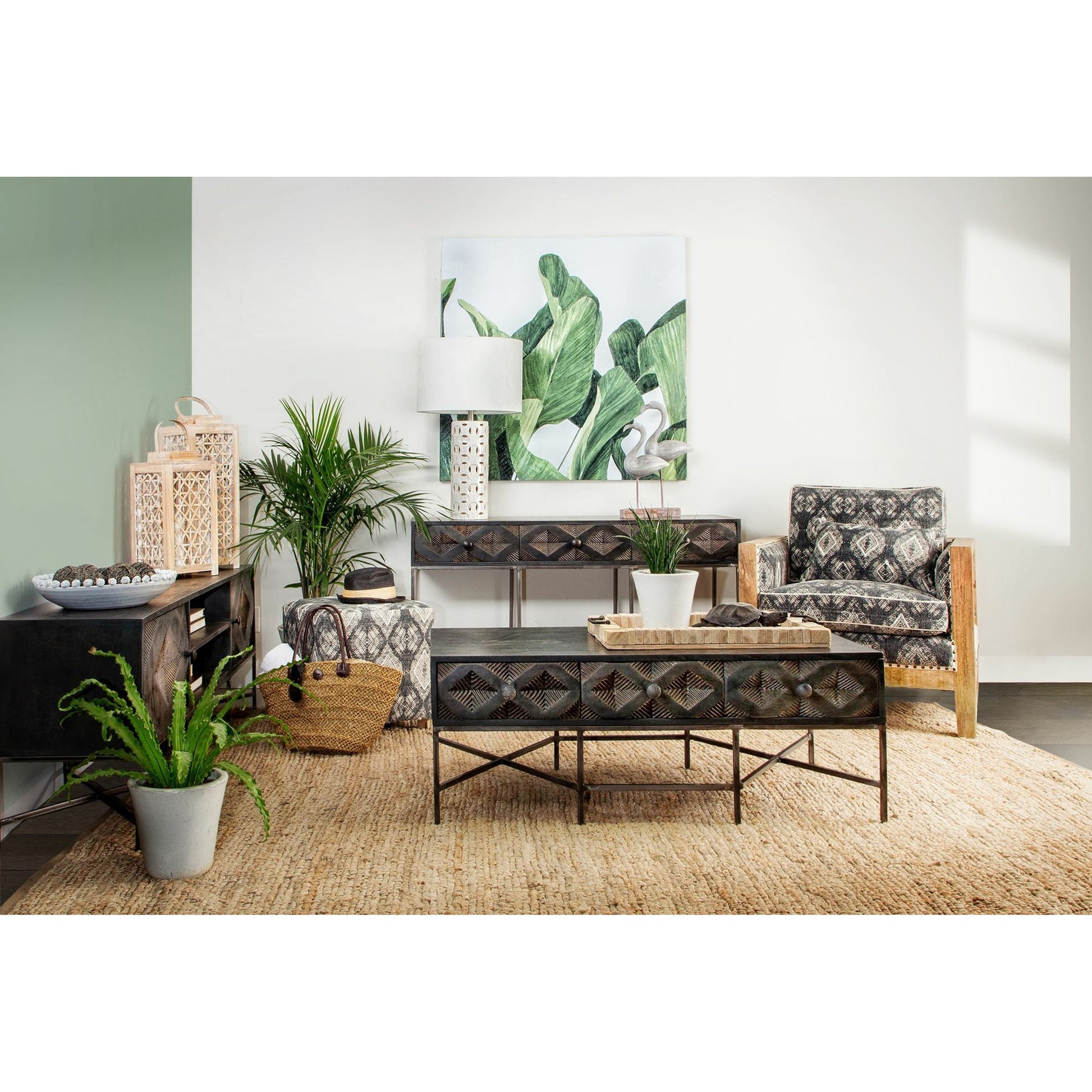 Pallu Ottoman by Mercana in black. Made from dhurrie cotton in a eclectic & global style.