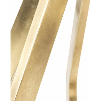 Laurent Dining Table by Mercana in white, brass. Made from marble, metal in a modern style.