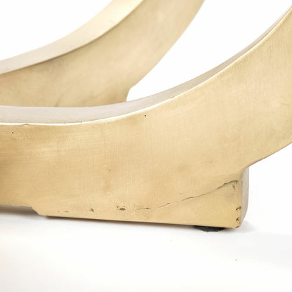 Laurent Dining Table by Mercana in white, brass. Made from marble, metal in a modern style.