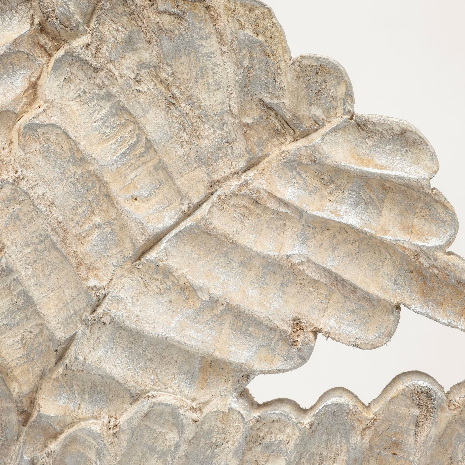 Kamara I Washed Wood W Silver Botanical Decorative Object by Mercana in metallic silver. Made from wood in a eclectic & global style.